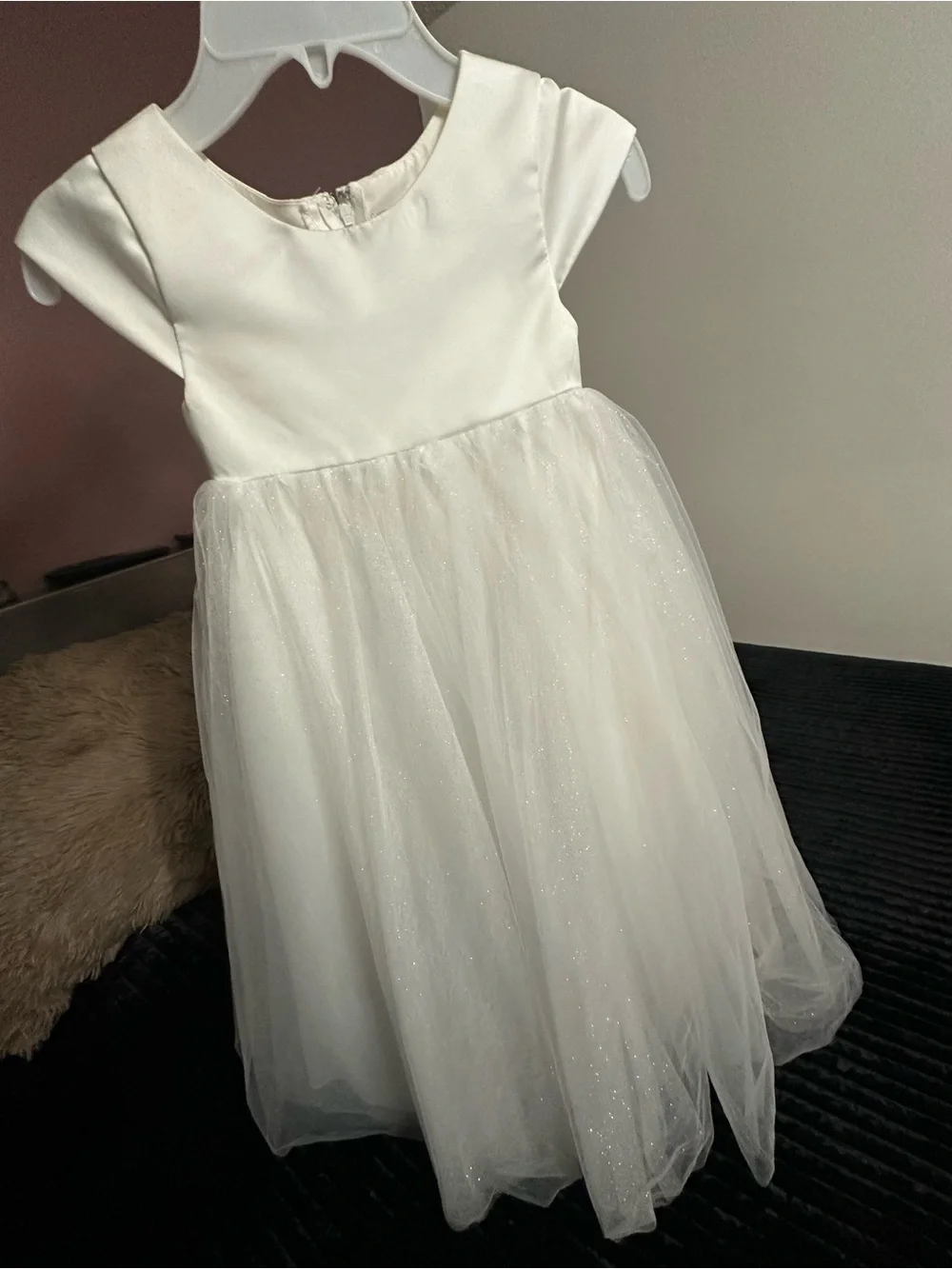 Sparkle White Tulle Girls' Formal Dress